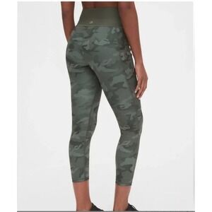 GapFit Sculpt Revolution Camo Leggings Womens XS Regular Green High Rise Pockets